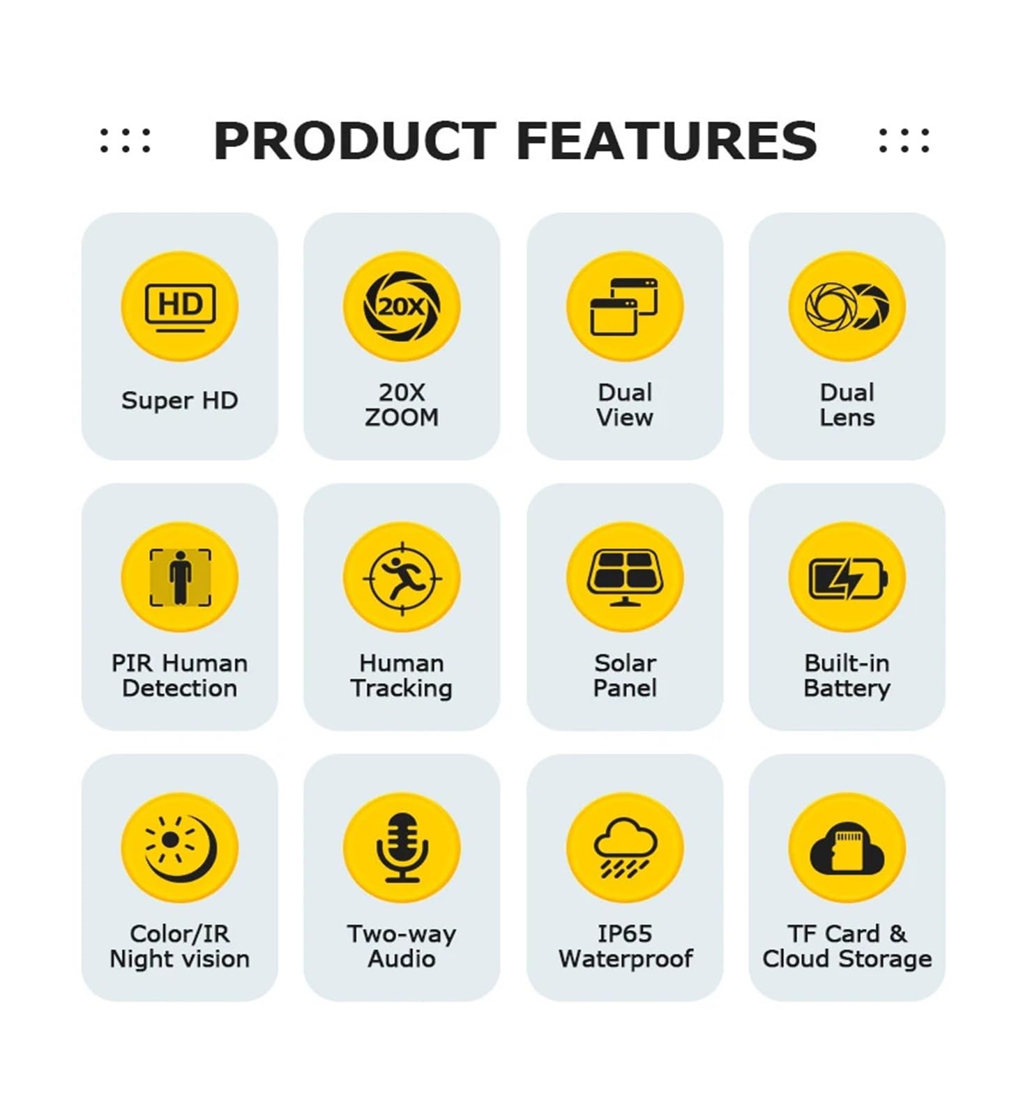 Cámara Solar de 12MP con Zoom óptico 20X, 4G/WiFi, cámaras PTZ de Camuflaje for Exteriores, cámara de vigilancia CCTV Solar for Caza(4G No Zoom No Card)