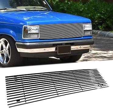 Front Grille Fits 89-92 Ford Bronco 2/Ranger 90-94 Explorer Main Upper Billet Grille Chrome