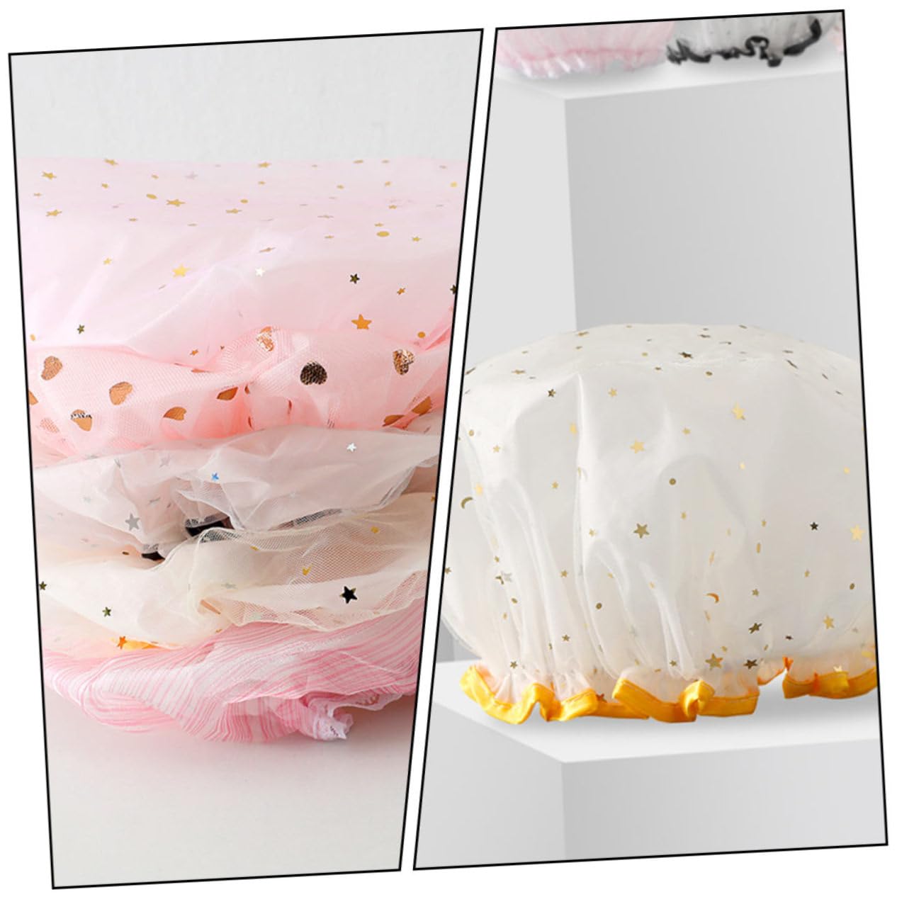 minkissy 4 Juegos de Gorros de Baño de Doble Capa para Mujer Suaves Y Frescos Gorros de Multiusos para Spa en Casa 3 Unidades X 4