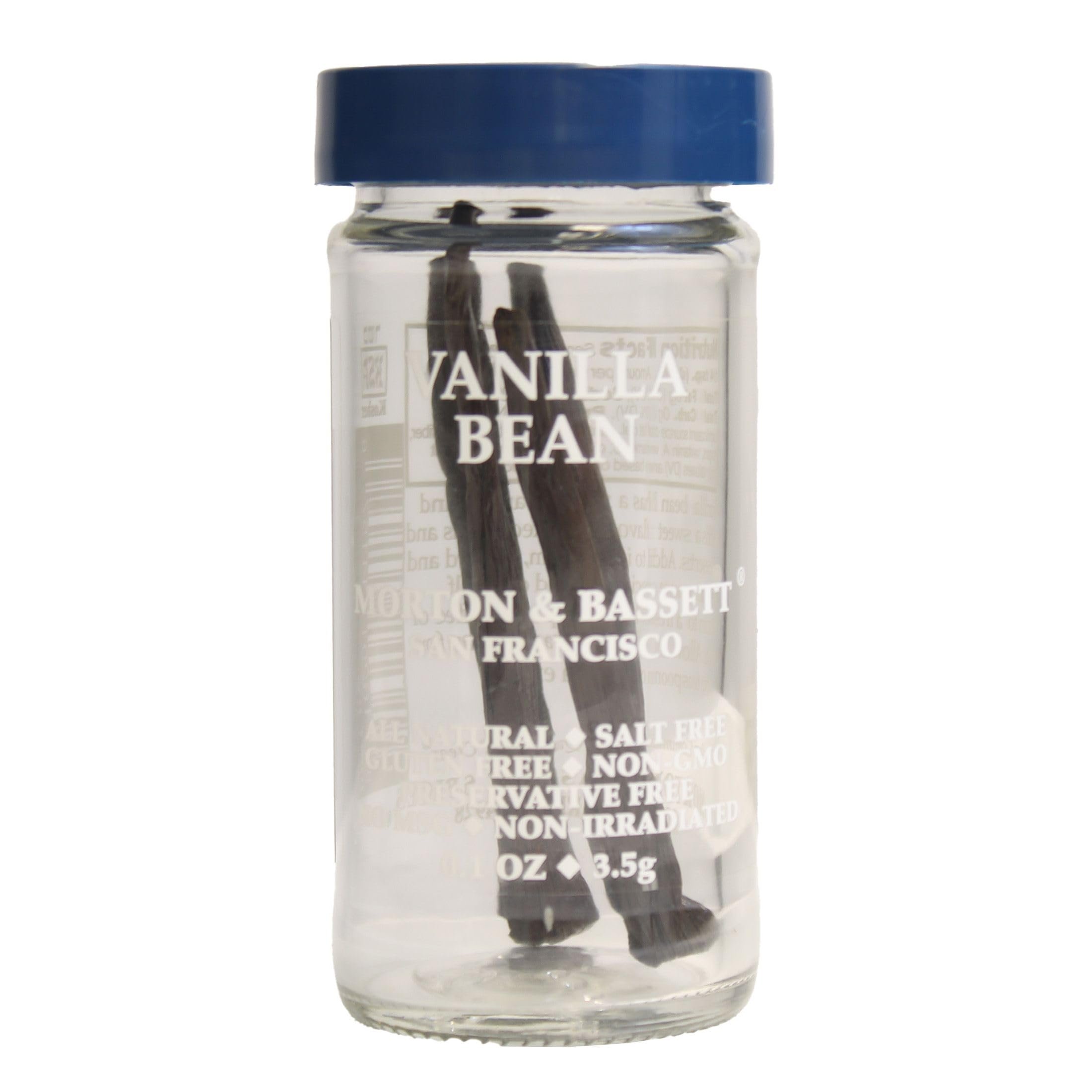 Morton & Bassett Vanilla Bean, 0.2 oz – Non-GMO, Salt-Free, Whole Bean for Baking, Custards & Gourmet Desserts