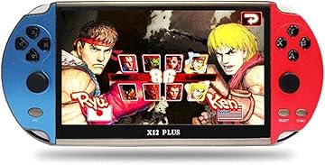 X12 Plus Console di gioco palmare retrò, 7 pollici portatile Mp5, console di gioco arcade nostalgica con joystick, doppio video ed giochi elettronici, supporto Gbc/Md/Smc/Sfc Giochi di memoria da16GB