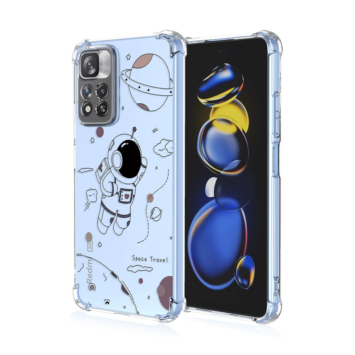 BORYA Silicone Cover per Xiaomi Redmi Note 14 5G, Antiurto Ultra Sottile Premio TPU Bumper Trasparente Morbida Custodia, Airbag Antigraffio Elegante Caso. Blu