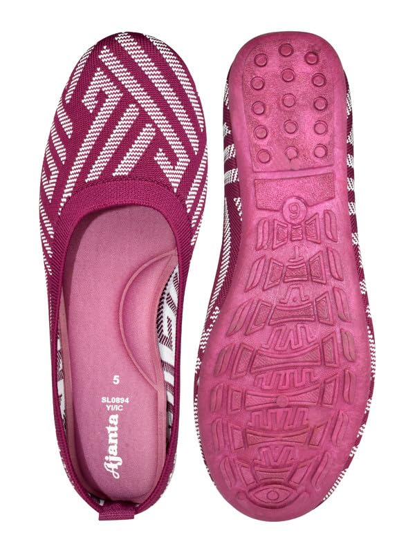 Image of AJANTA Women's Sneakers | Belly Shoes for Women | Slip-On Walking Shoes | Lightweight Casual Knit Loafers | Comfortable Daily Wear Footwear for Girls | Travel, Office & Outdoor Use