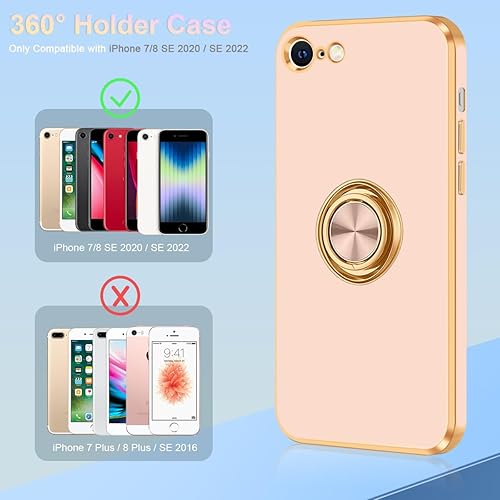 Miniatura 7 de Fingic Funda para iPhone 8, iPhone 7 con soporte de anillo de 360 soporte magnético para automóvil Funda de teléfono para mujeres y niñas, funda