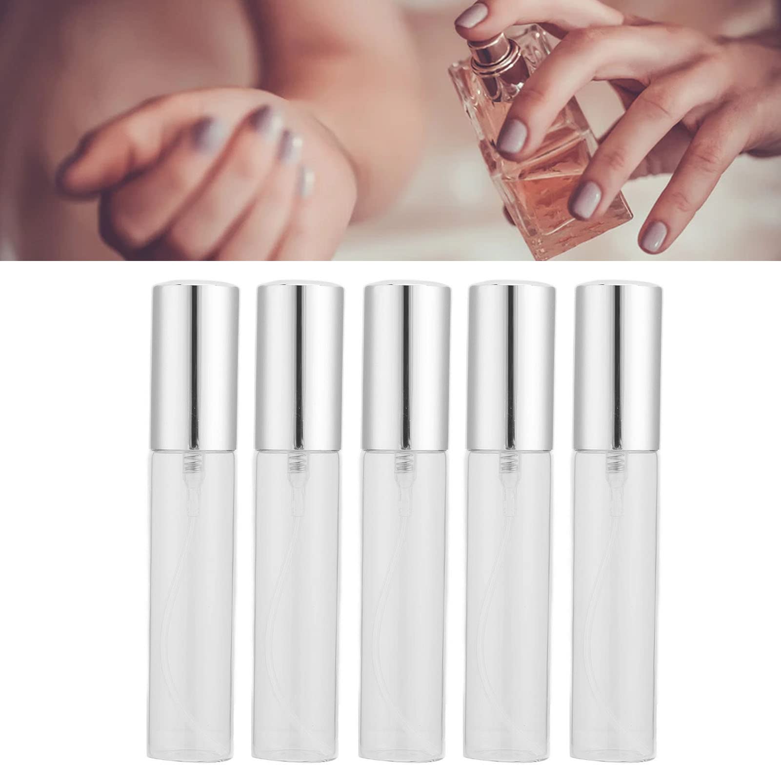 Amazon.co.jp: 透明ガラス香水ボトル 5個 10ml シリンダー型