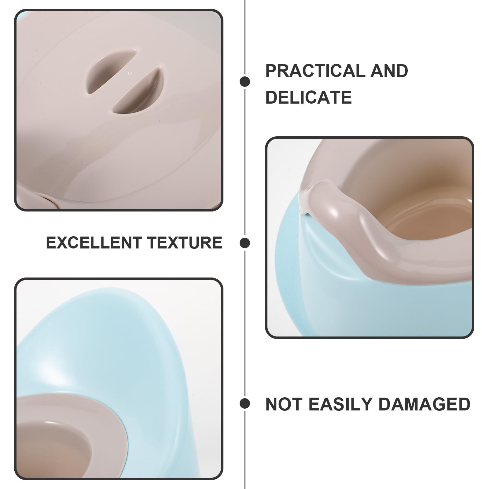 Orinal para Bebés Portátil Pequeño de Plástico Color Azul Claro, Asiento de Inodoro para Entrenamiento Infantil, Bacinilla Cómoda y Segura Niñas en Casa y Viajes