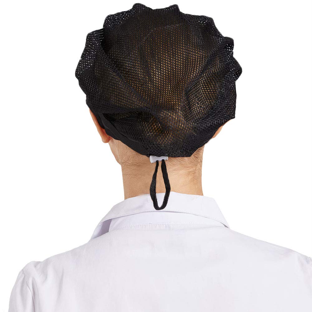 Nanxson 3 Uds Gorro de Chef Unisex Elástico para Cocinero de Cocina y Servicio de Alimentos - Red para el Cabello CF9061