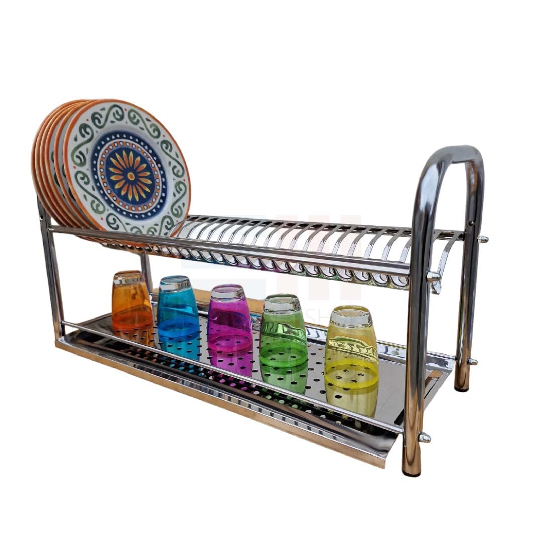 ESPOMASISHOP SCOLAPIATTI DA BASE, PARETE O APPOGGIO – Acciaio Inox AISI 430 Misure 40 50 60 70 80 cm Con o Senza Vaschetta Raccogligocce – Montaggio Facile – Made in Italy (60 cm con Raccogligocce)