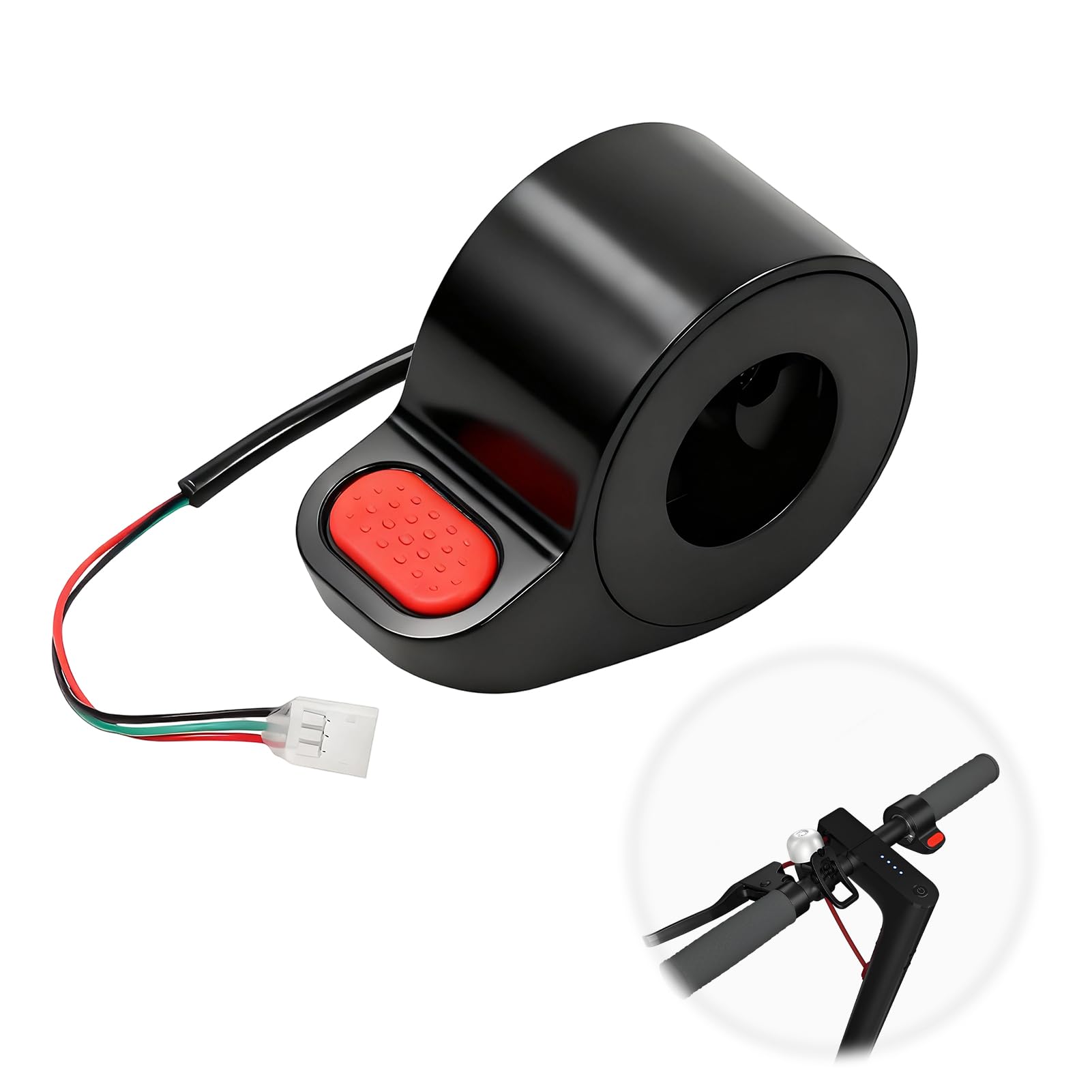 Acelerador Patinete Electrico para Xiaomi M365 1S Essential Pro Pro2, Acelerador Patinete para Xiaomi, Repuesto Original con Conector de 3 Pines, Control de Velocidad Sensible, Mango Acelerador