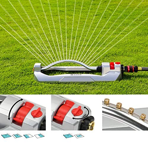 Eden 96215 Metal 2-Way Oscillating Sprinkler For Lawn And Garden W/Quick Connect Starter Set #TOP3