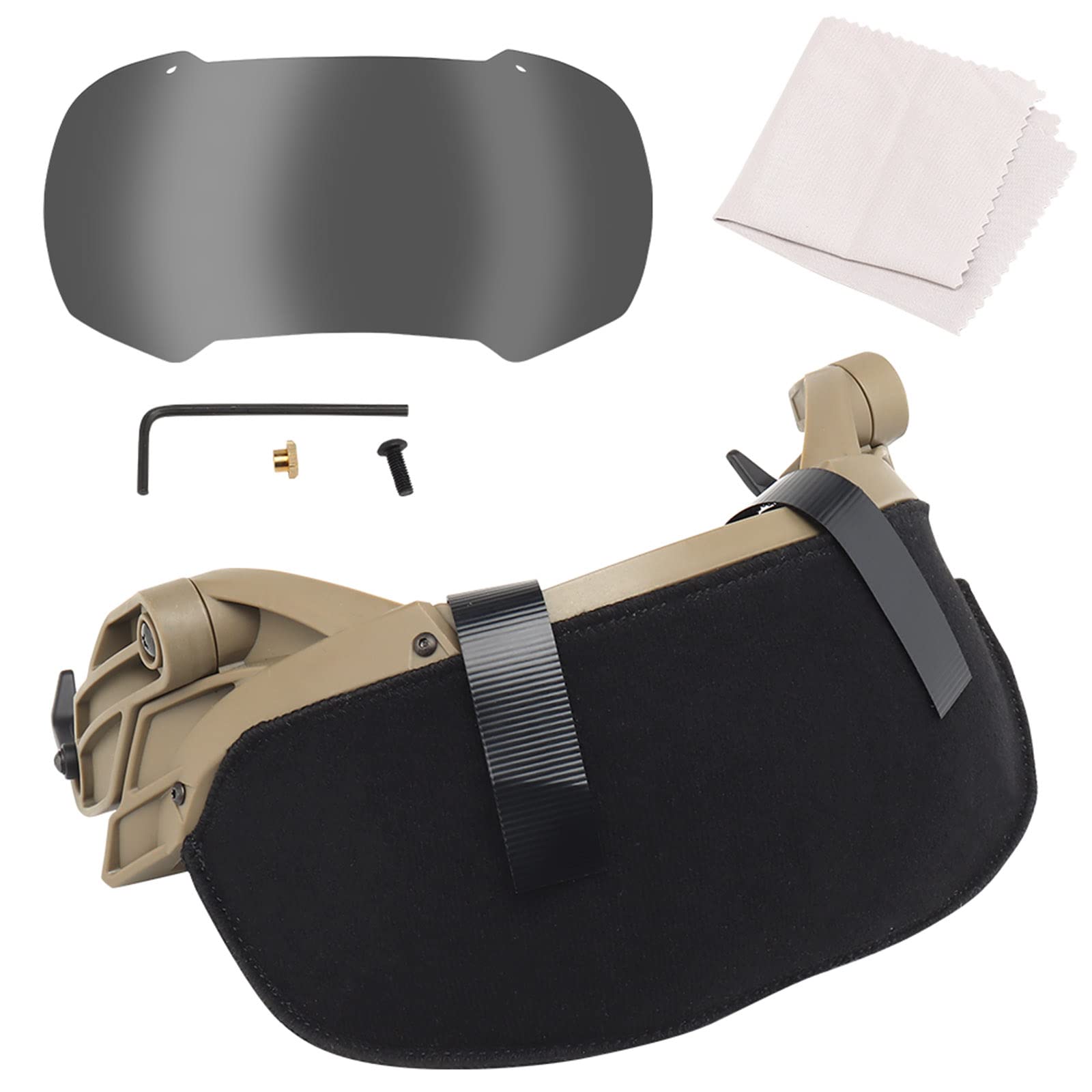 AVLUZ Gogle taktyczne z klapką, wiatroszczelne myśliwskie strzelectwo sportowe okulary ochronne, wojskowe airsoft paintball okulary Flip Up. (BK)