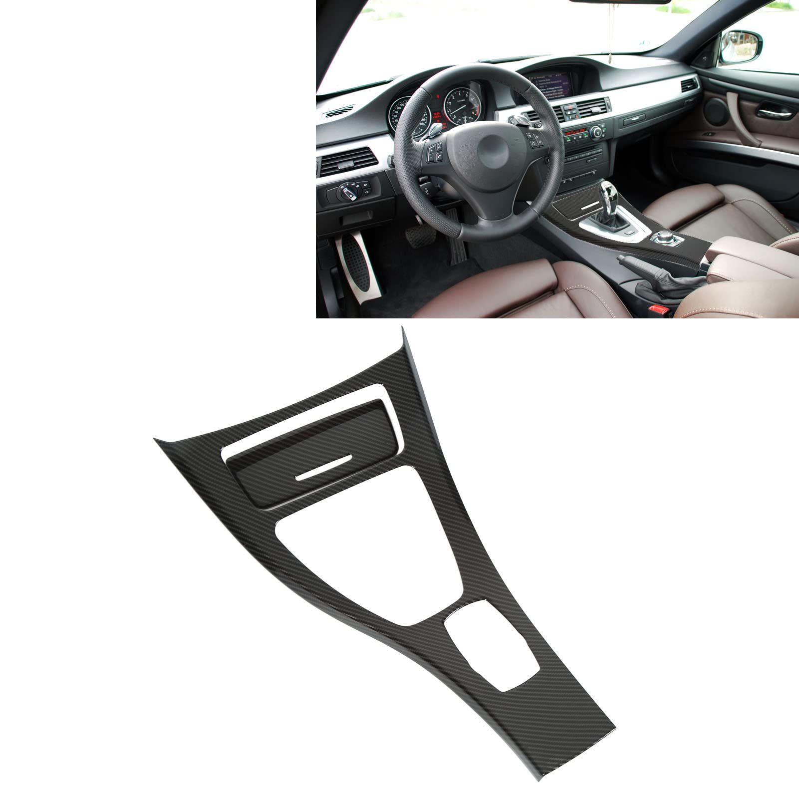 Copertura Pannello Marce in Stile Fibra di Carbonio per Serie 3 E90 2008‑2012 Protezione Consolle Centrale Adesivi Trim