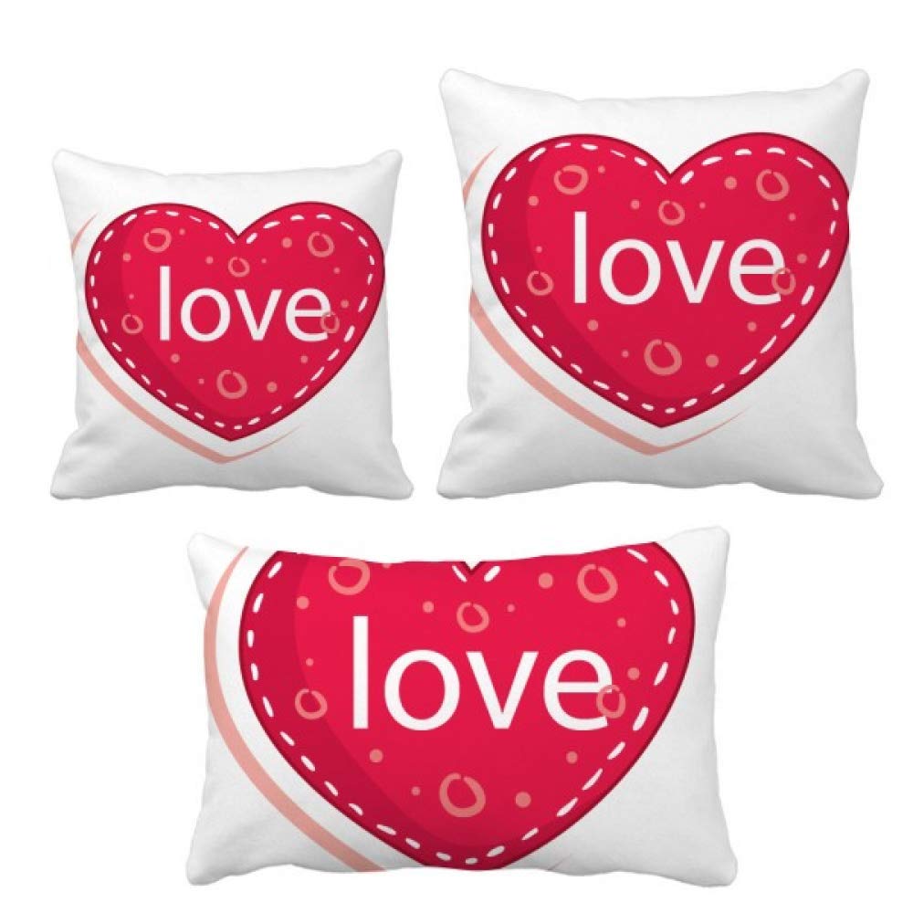 Housse de coussin cœur rose Saint-Valentin en tissu doux lavable avec fermeture invisible