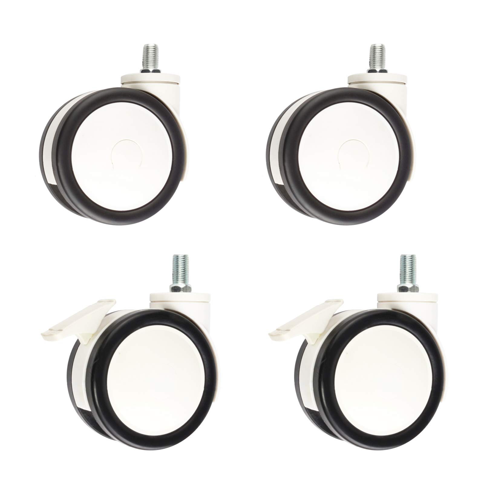 GBRJUYF Heavy-Duty Swivel Cs 4-Pack 125mm (5 inch) Polyurethane Wheels with Brake Double Swivel Trolley Wheels for Equipment & Beauty Devices Universal Replacement Parts