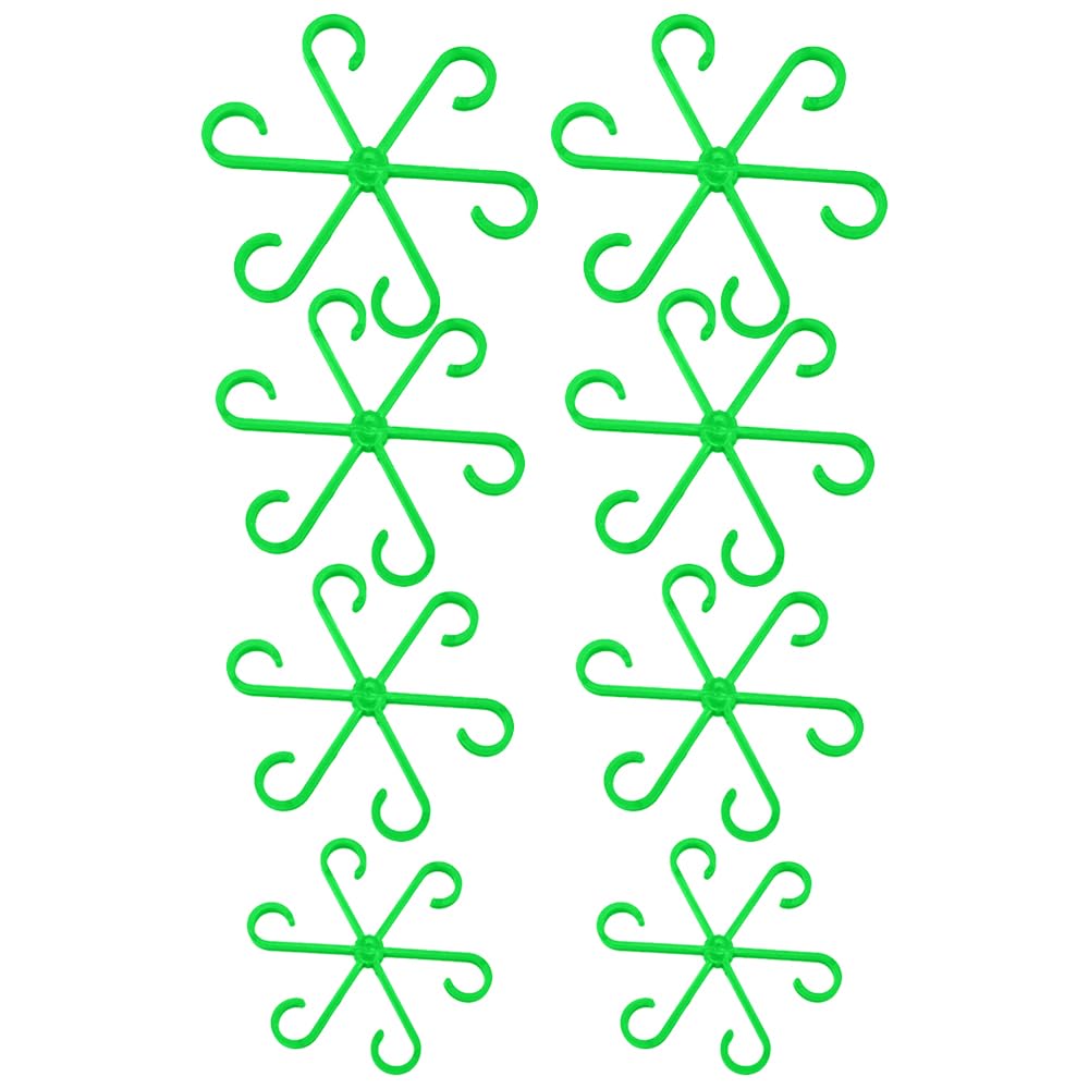 TopHomer 8Pcs Plant Climbing Support, Reusable Plastic Plant Climbers Stem Holders Plant Stem Hook Growth Accessories for Indoor and Outdoor Plant (Green)