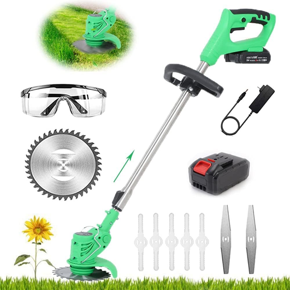 Cordless Garden Edger with Blade 36V Battery Grass Trimmer Kit for Lawn Cutting Garden Maintenance, Outdoor Gardening, 2 Batteries, 2
