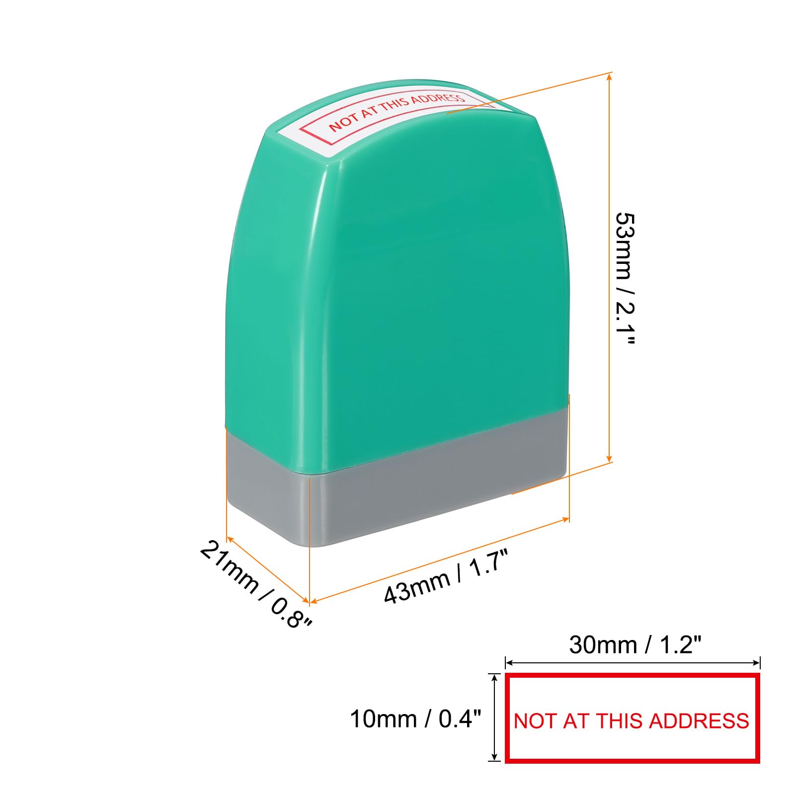 PATIKIL No At This Address Notice Stamp Self Inking, Red Ink Refillable Office Business Stamp Pre Inked Stamper, Green - Image 2