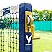 Vermont Square Tennis Posts [ITF Regulation] | 76mm Powder Coated Steel – Optional Ground Sockets (Blue, Without Ground Sockets)