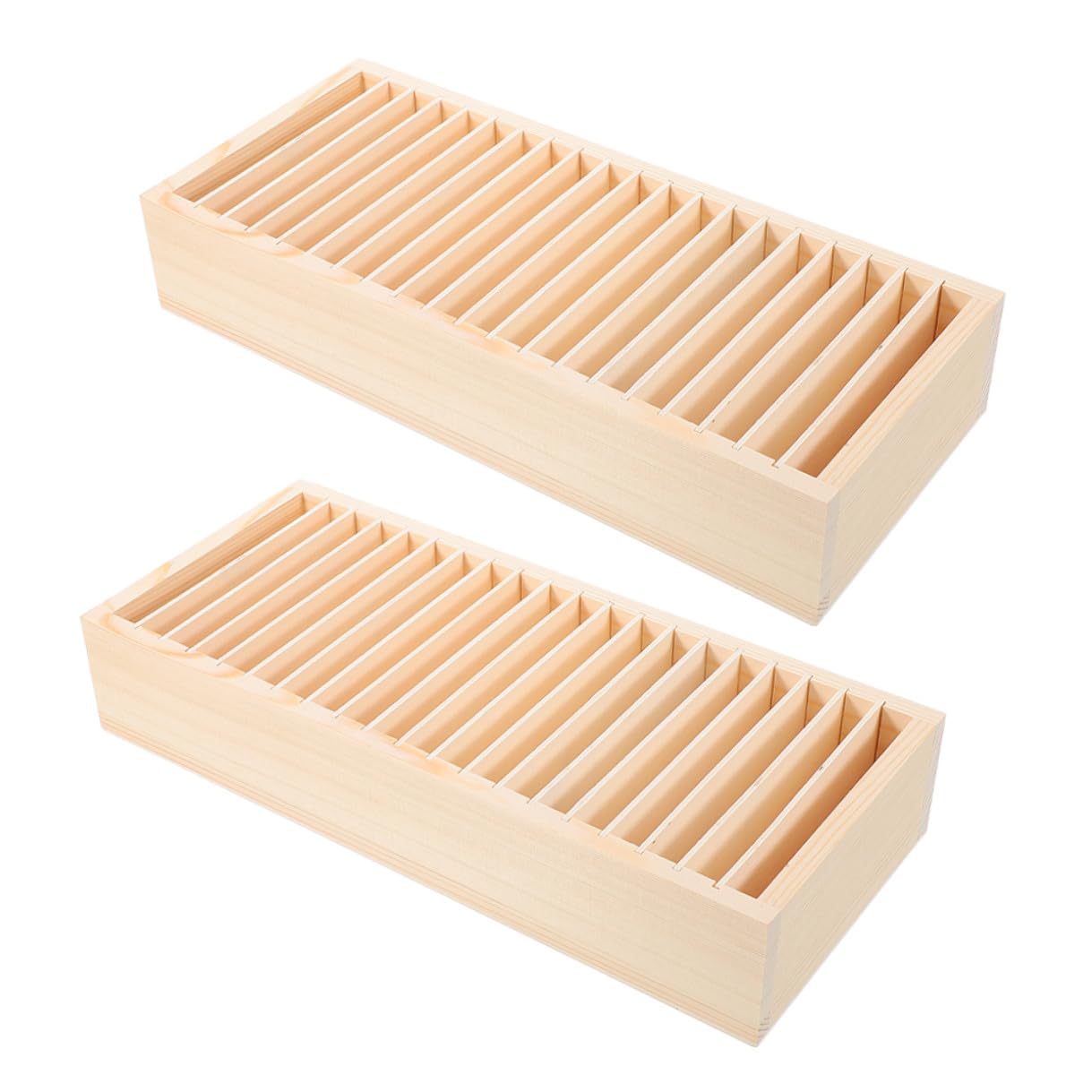 Boîte de rangement bois compartimentée pour cartes de collection et accessoires