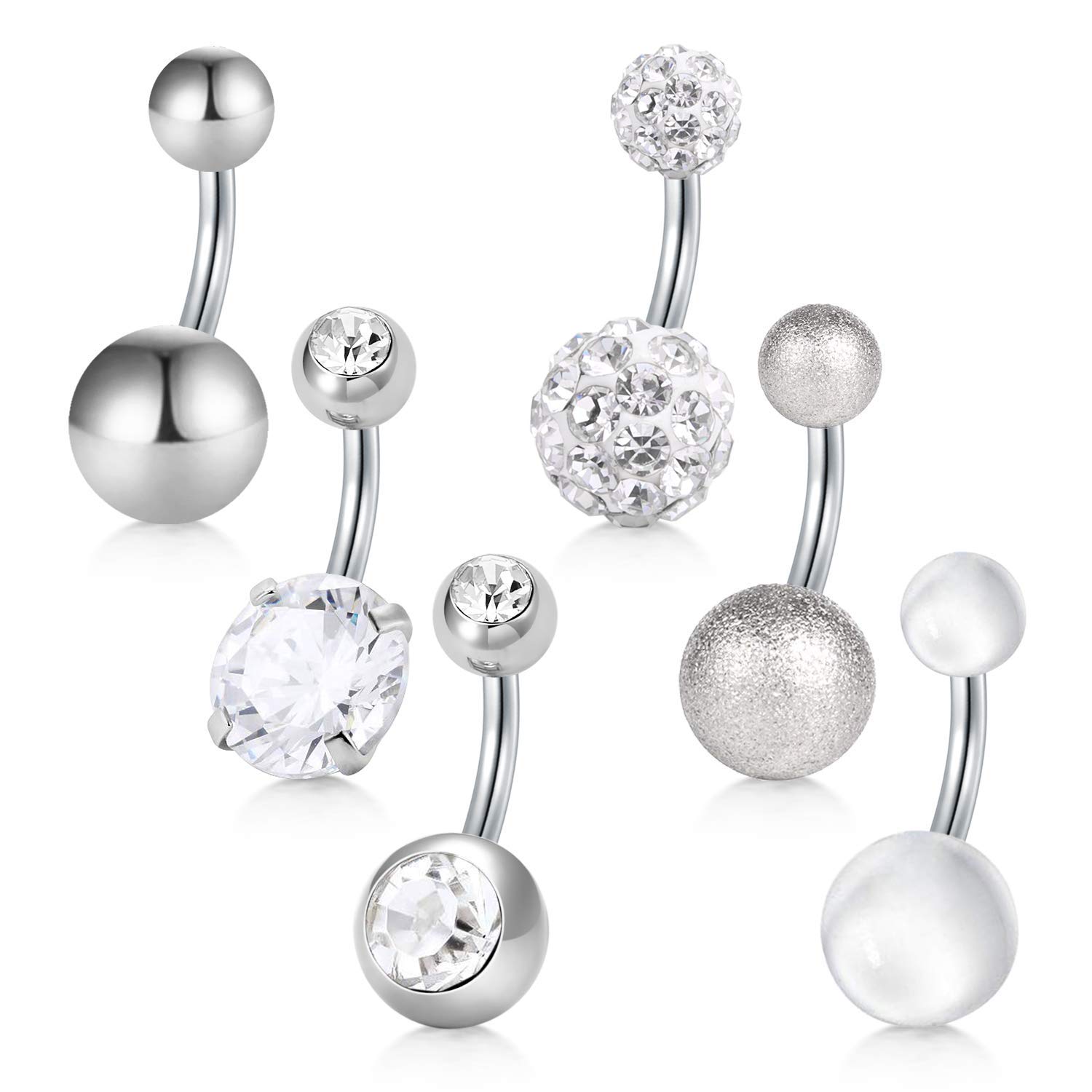 Funseedrr 3 Stück Silber Nasenringe mit Scharnier, 20G 8mm E