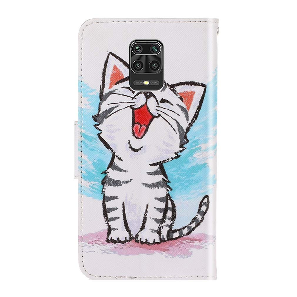 AIFILLE Cover Libro Per Xiaomi Redmi Note 9 Pro – Custodia In PU Con Gatto Che Ride, Portafoglio, Supporto, Calamita, 360° - 6