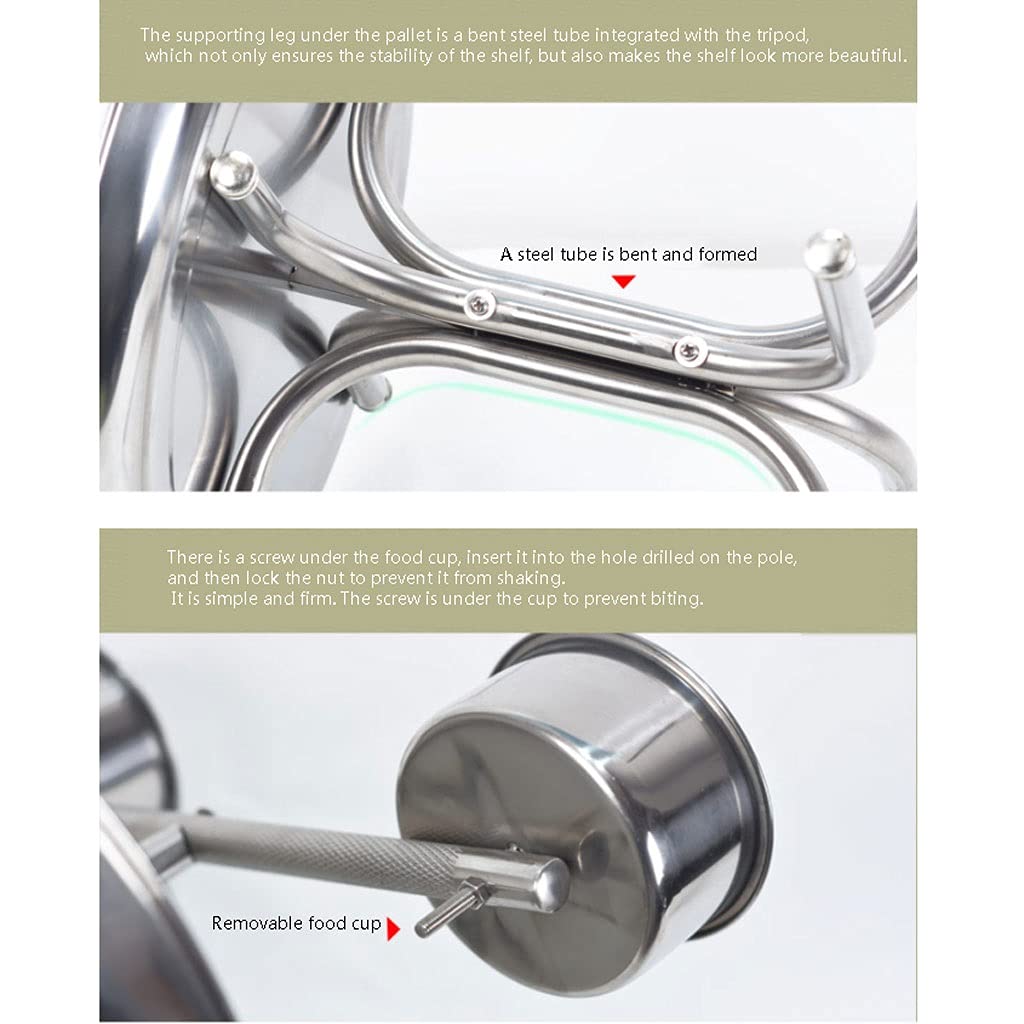 Supporto per pappagalli in acciaio inox per pappagalli medi e grandi, ideale per ara, canarino, calopsitta, inseparabili, fringuelli, pappagalli e piccoli pappagalli, espositore per gabbia per uccelli