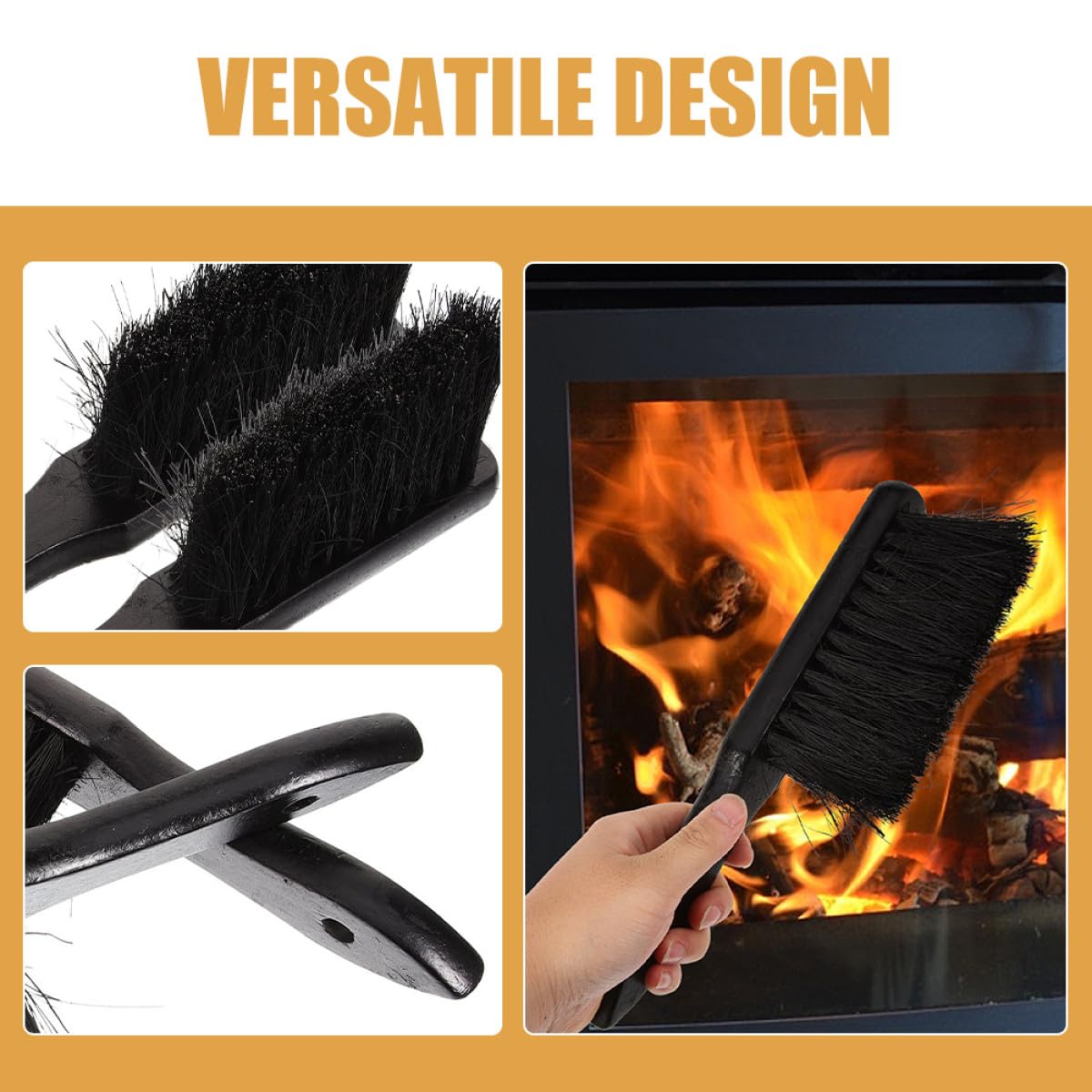 ARTIBETTER Cepillo de Limpieza para Chimenea y Horno al Aire Libre Juego de 4 Piezas Mango Ergonómico Antideslizante Cerdas Densas Resistentes y Duraderas Herramienta para Mantenimiento