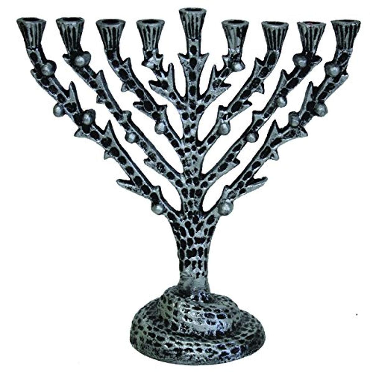 Majestic Giftware Candle Menorah-Silver-12 H-#MN710