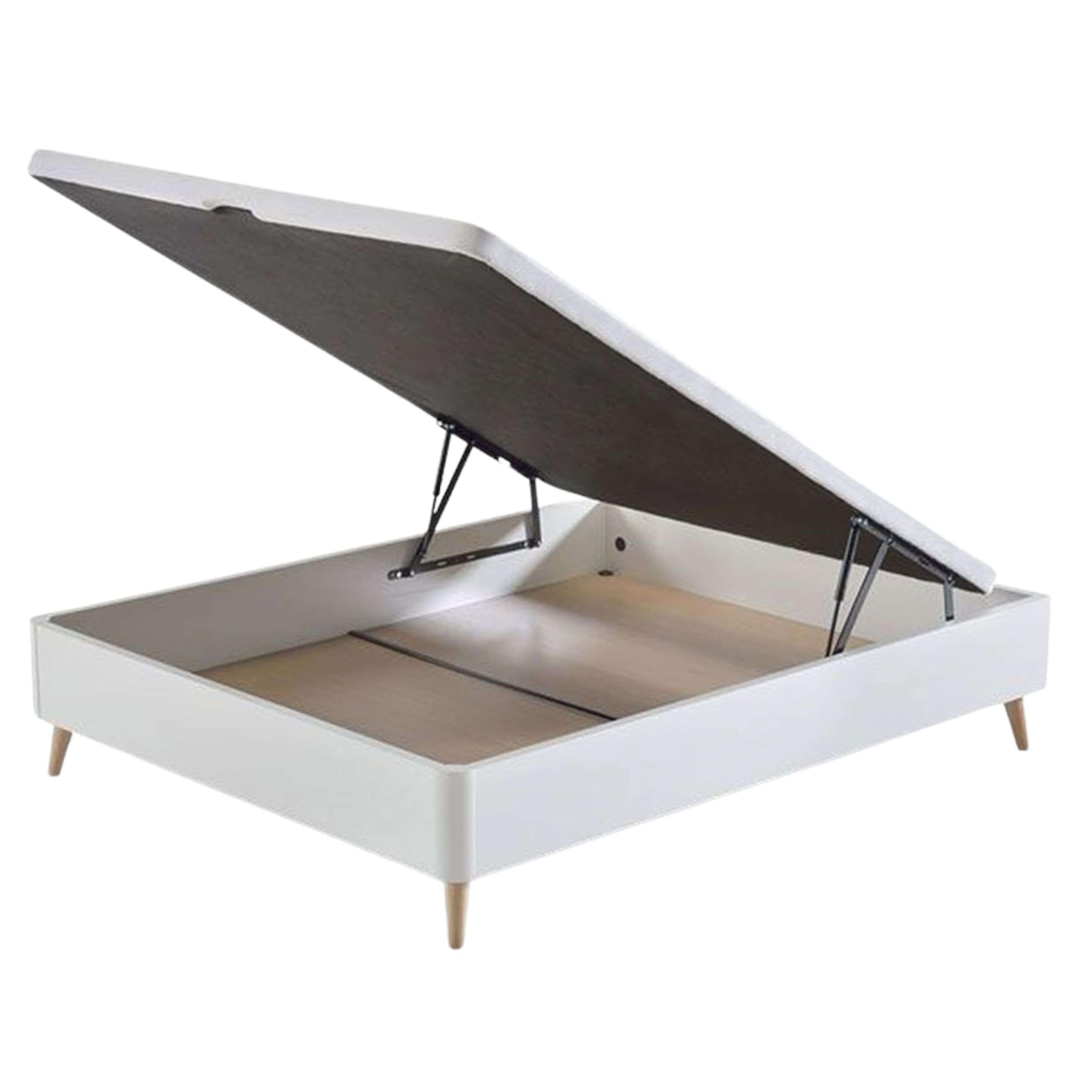 Miroytengo Canapé Alto 135x190 cm Estilo nórdico con Patas Ligeramente inclinadas Color Blanco Cama Dormitorio