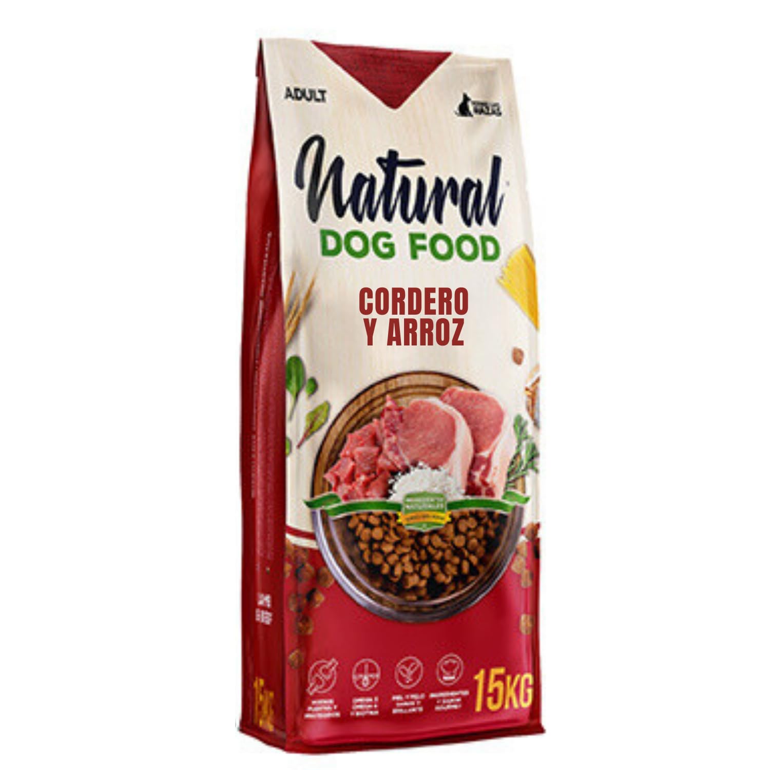 Natural Dog Food Cordero y Ternera - Pienso Premium para Perros Adultos Pequeños y Grandes, Todas Las Razas, Alimento Seco Natural (15 KG.)