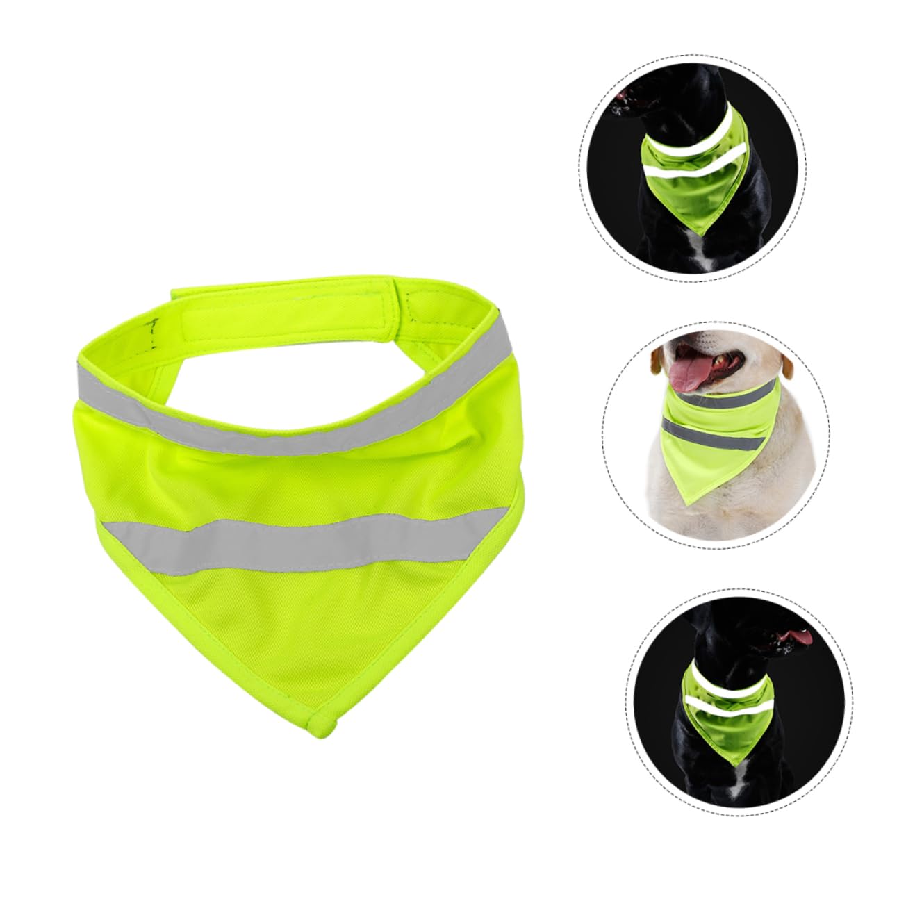 Yardwe Reflective Dog Bandana High Visibility Pet Scarf for Night Walking Safety Adjustable Large Puppy Accessory - Image 3