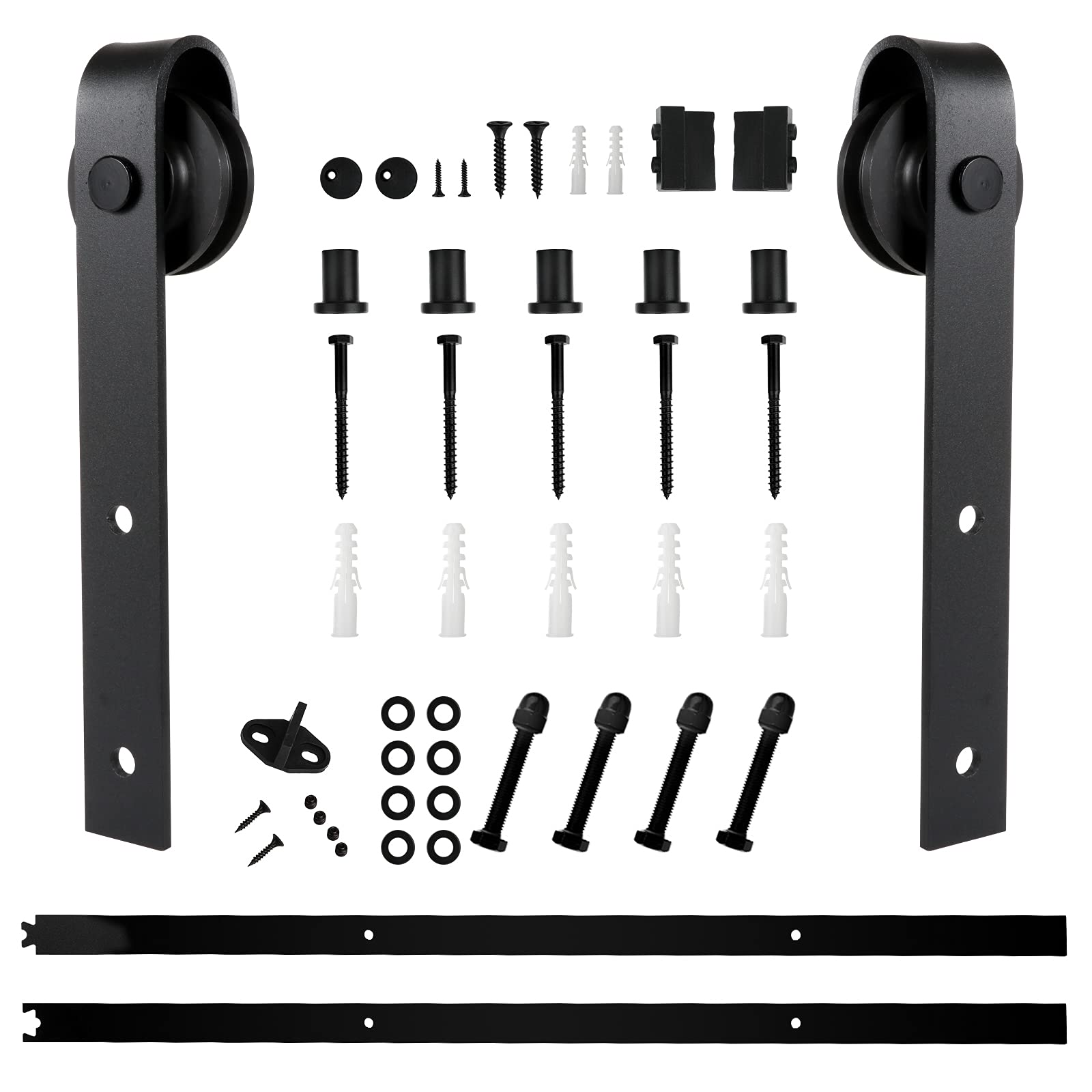 8 FT Sliding Barn Wood Door Hardware Kit Heavy Duty Door Rail Rail