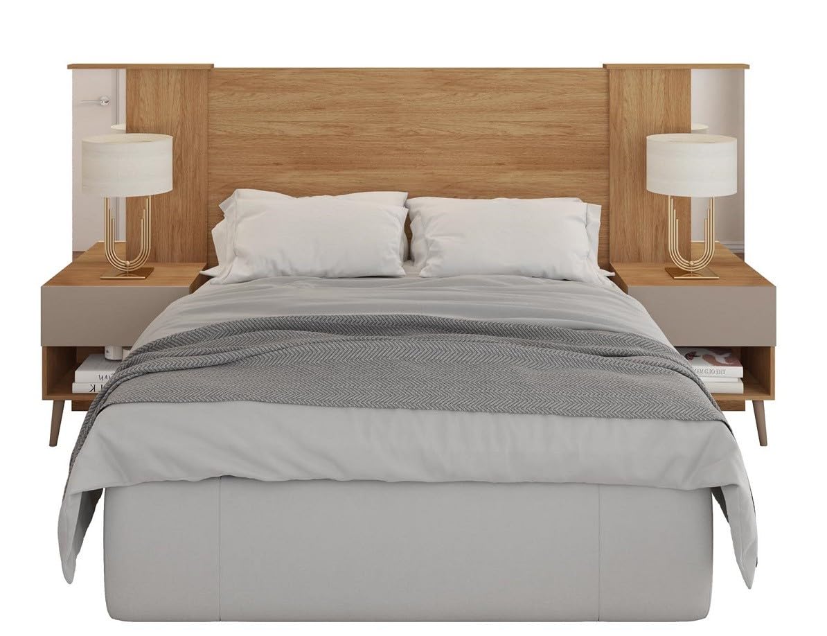 MAESTRO FERRETERO MF - Cabecero Reflex Extensible con 2 Mesillas, MDP Buriti y Fendi - Modernidad y Versatilidad