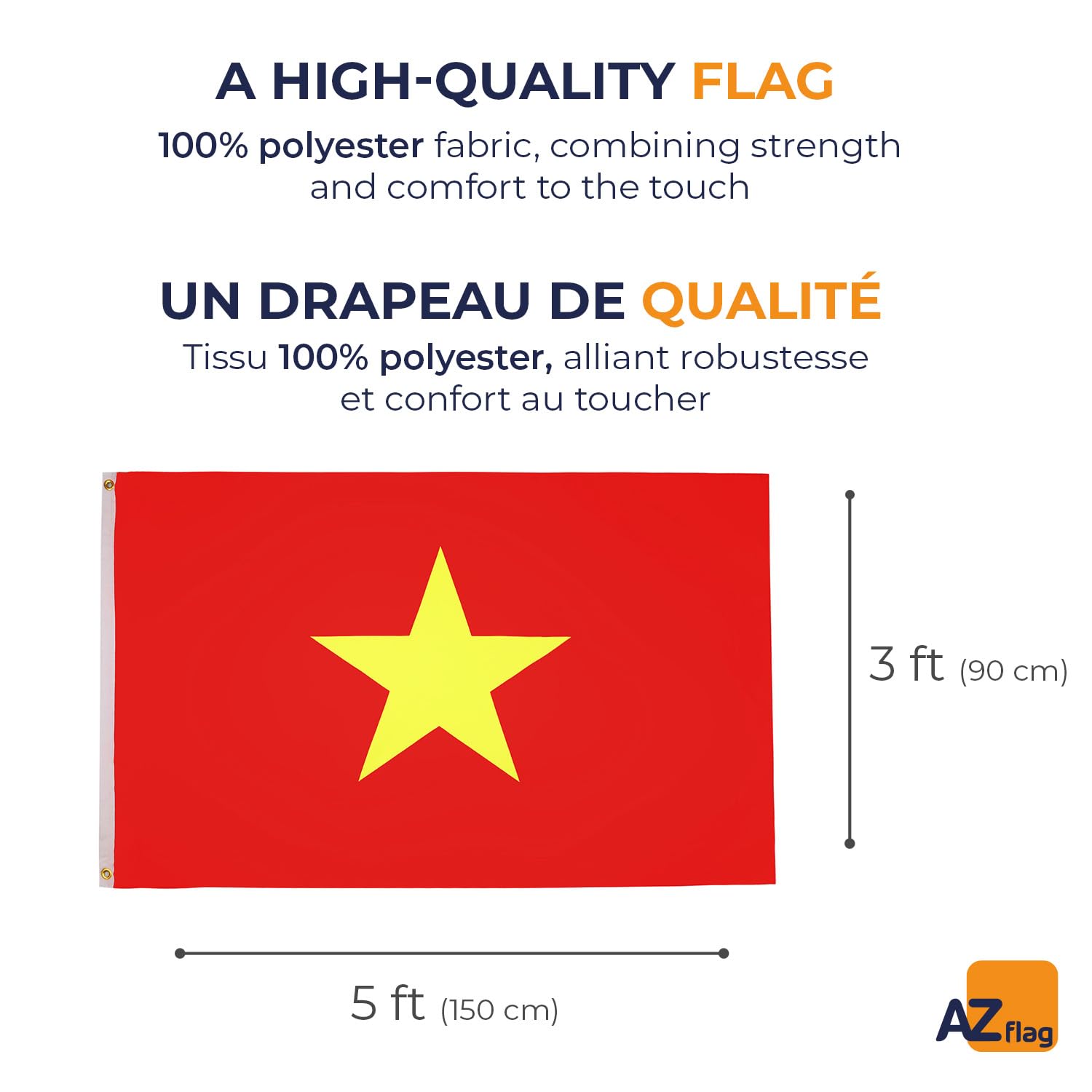Drapeau De Balcon Viêt Nam Vietnam Du Sud - 90 X 150 Cm