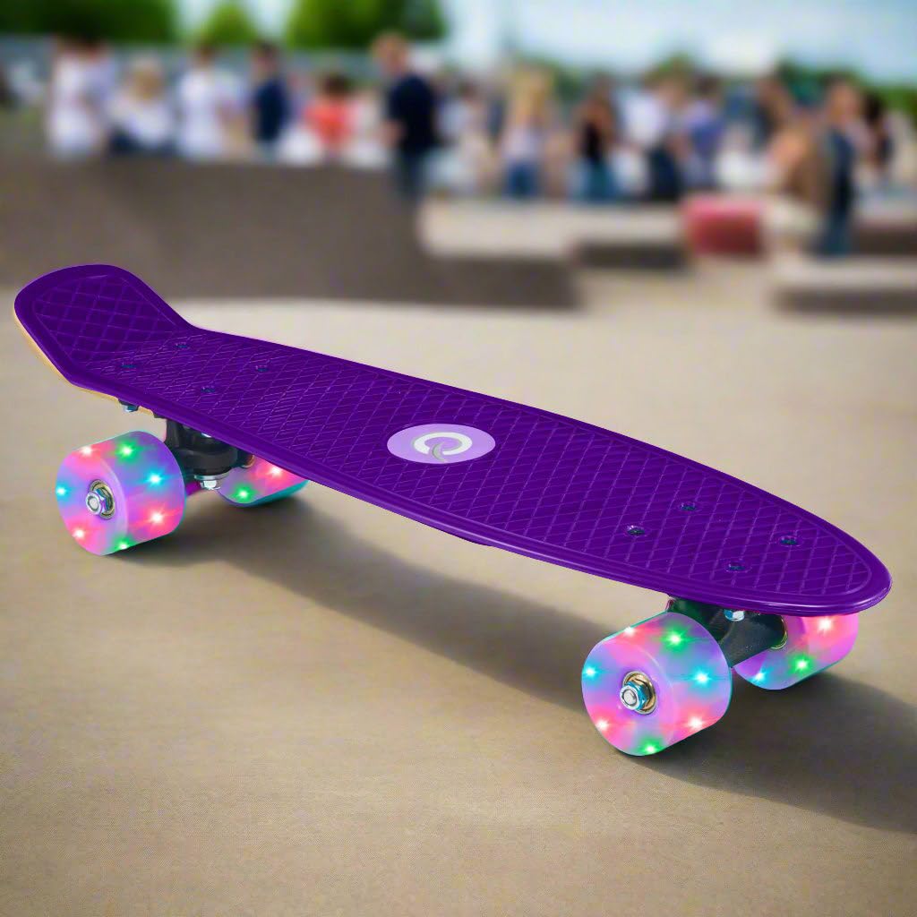 EVO 22' Light Up Penny Board | Skateboard For Beginners Or Pro's | Light Up Wheel Skateboard For Kids & Teenagers | Mini Cruiser Complete Board | Suitable For All Aged 3+