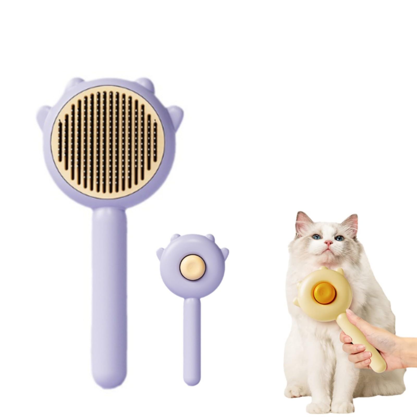 Cat Brush - Pet Hair Cleaner Brush For Cats (Purple)