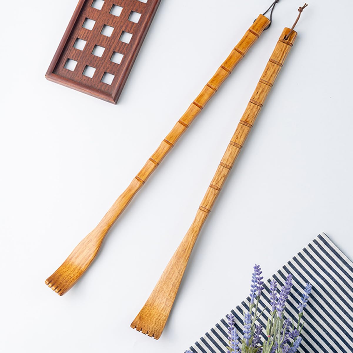 Beavorty Juego De 3 Rascadores De Espalda De 2 Piezas Con Mango De Madera Para Rascar El Cuero Cabelludo Para Un Fácil Cómodo Y