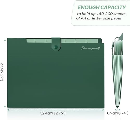 Miniatura 83 de SKYDUE - Organizador de carpetas de acordeón de 8 bolsillos, carpetas expandibles, organizador de documentos portátil, tamaño carta/A4, cierre a
