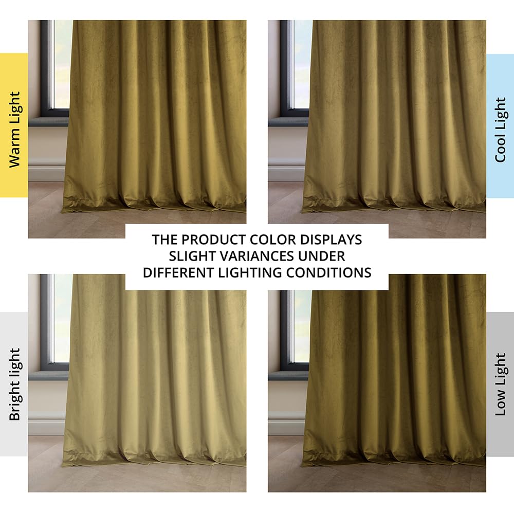 HPD Half Price Drapes Heritage Plush Velvet Curtains 84 Inches Long Room Darkening Curtains for Bedroom & Living Room 50W x 84L - Image 3