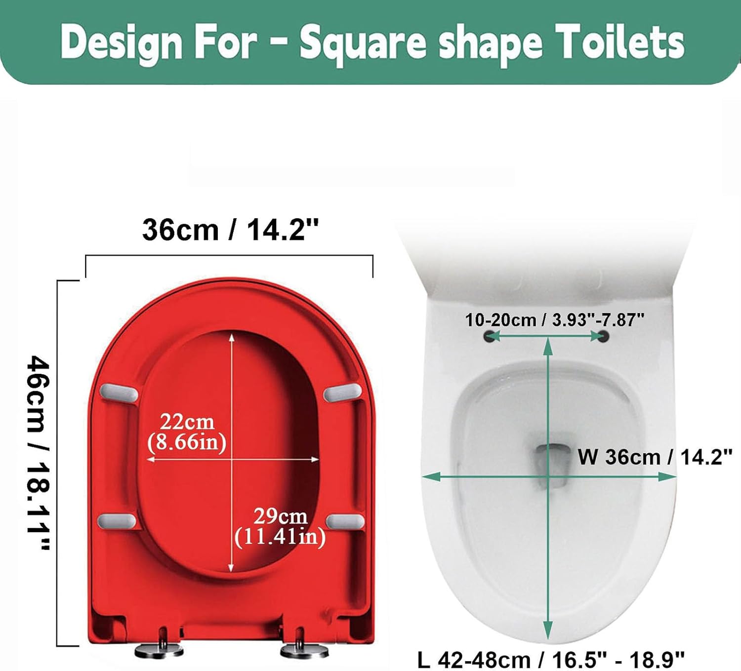 D Ssoft Close Toilet Seat with Quick Release D-Stoilet Lid Simple Top Fixing for Easy Clean Toilet Seats Wc Seats White Loo Seat Toilet Lid/Purple