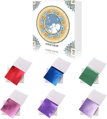 Miniatura 3 de Hojas de hojas doradas 120 hojas para decoración de arte de bricolaje, uñas, manualidades, bronce, muebles, pintura, resina