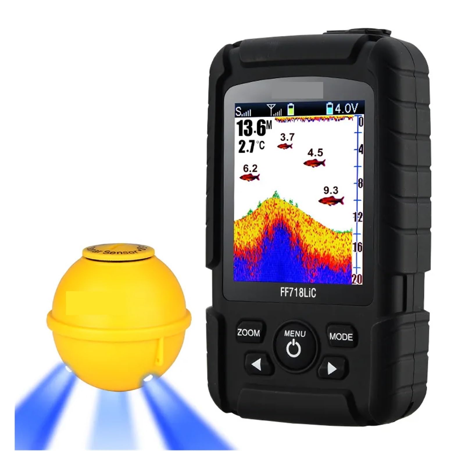 Ecoscandaglio portatile wireless, sonar di profondità, ecoscandaglio