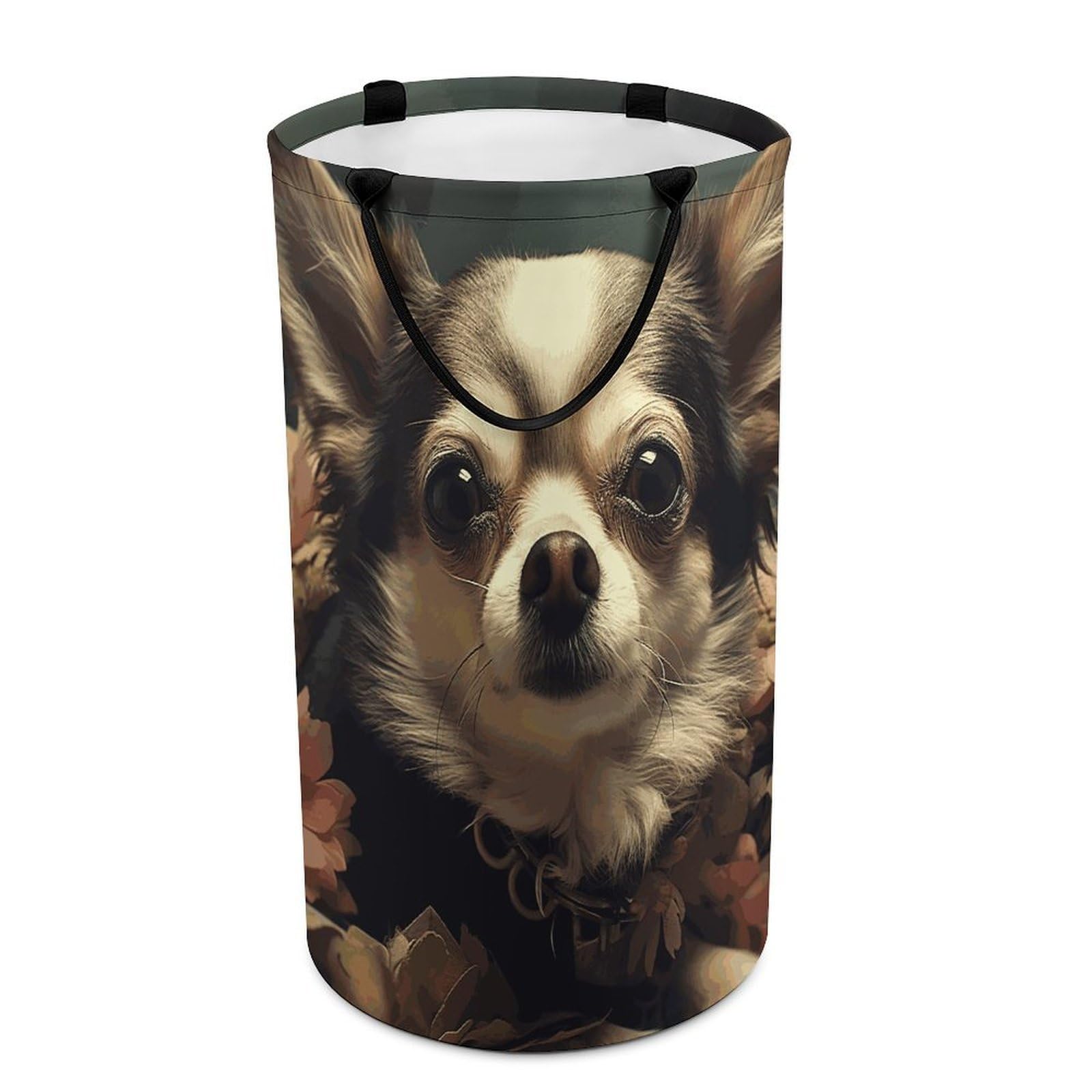Chiwawa Laundry Basket Freestanding Laundry Hamper with Handles Waterproof Dirty Clothes Hamper Collapsible Washing Bin Aesthetic Clothes Basket for Bathroom Bedroom Dorm
