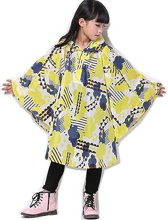 Amazon Co Jp Gewaha 子供用 キッズ レインコート 女の子 男の子 おしゃれ かわいい レインポンチョ ゴム 柄 カッパ フード 新学期 用 子どもレインコート ランドセル 小学生 雨具 レインウェア 防水 防風 通学 バイク アウトドア 90 100 110 1 130 収納ポーチ付き