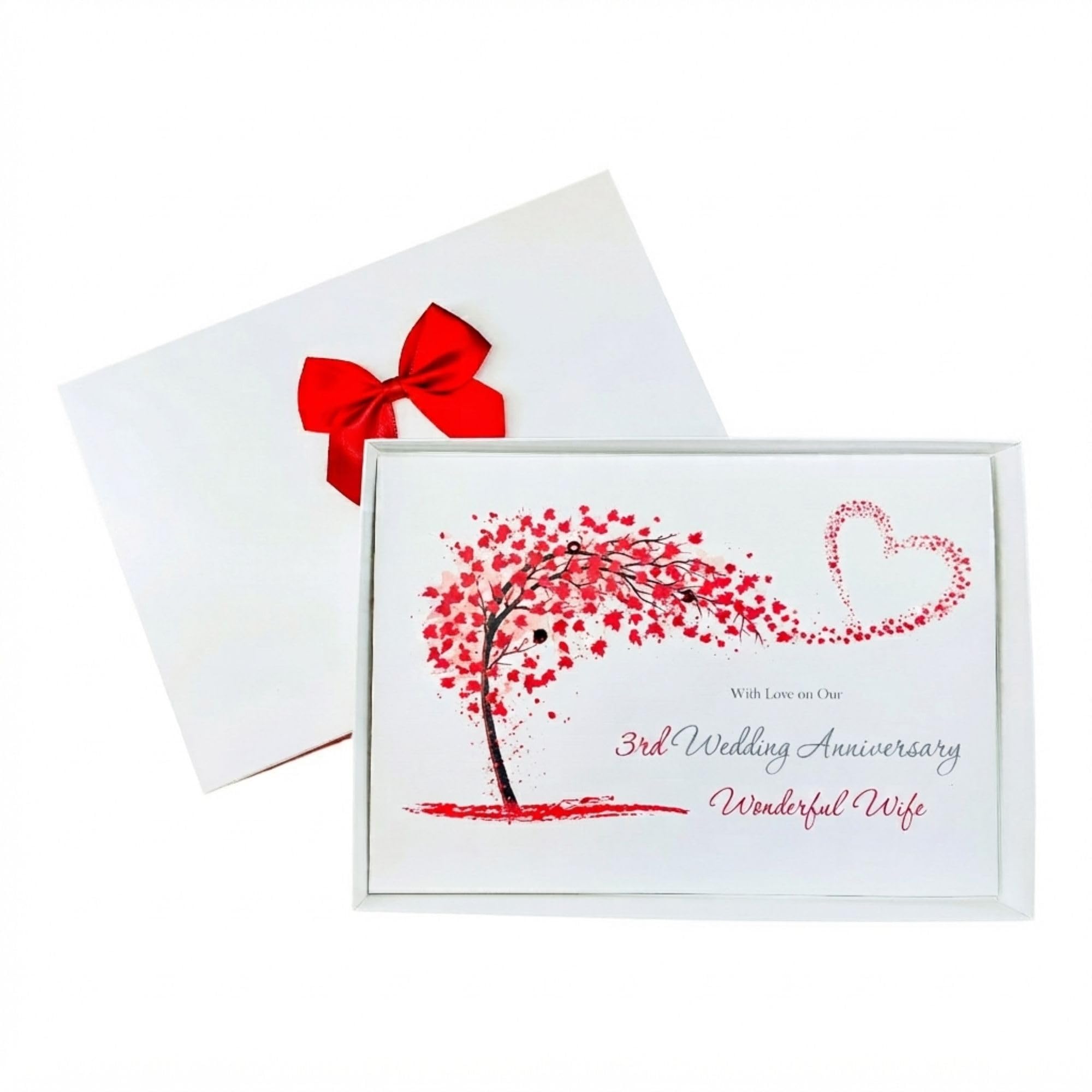 Wife 3rd Wedding Anniversary Card Personalised Leather 3 Years - SH 495