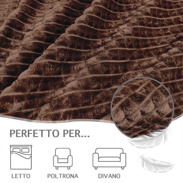 Coperta Flanella Invernale,Plaid Pile Morbida Calda Lavorazione