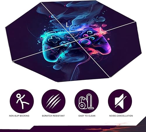 Miniatura 3 de Tapete para silla de juegos de oficina, tapete para silla de computadora, tapete para suelo de madera dura, alfombra octágono para silla de