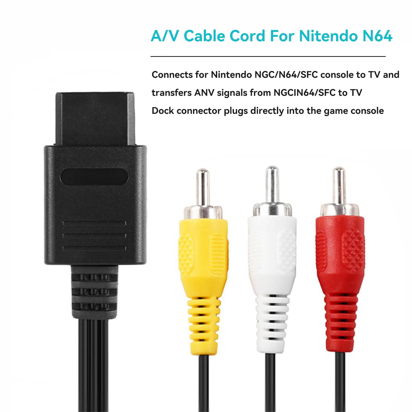Transformador de Energía N64, Adaptador de CA Fuente de Alimentación Adaptador Convertidor de Video y Audio para Cable de Video AV 100‑240V(EU)