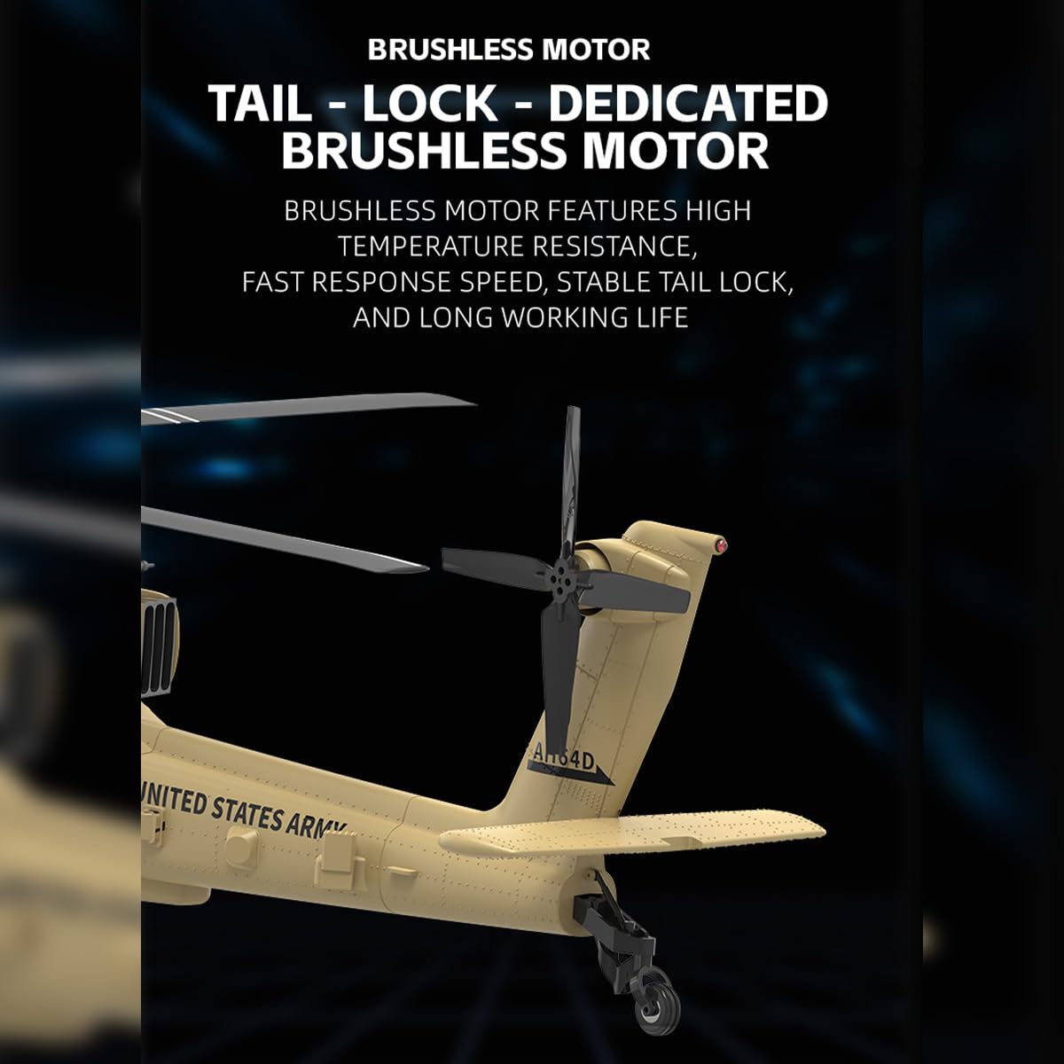 1/32 F11-N AH64 - Helicóptero teledirigido para exteriores, 2,4 G 6 canales, helicóptero teledirigido para adultos, doble rotor coaxial Flybarless 6G/3D avión con flujo óptico, retención de altitud