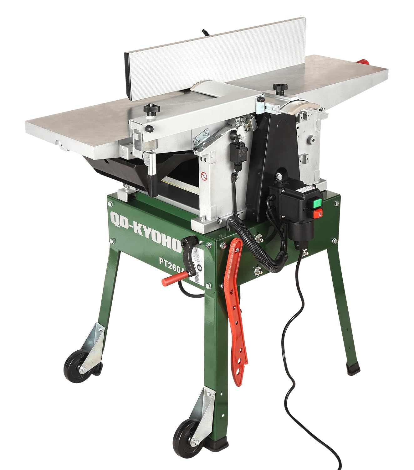 PT260A Hobelmaschine, Abricht- & Dickenhobelmaschine, 2200 W, 260 mm Hobelbreite, 160 mm Durchlasshöhe, 6500 U/min, 3 mm Spanabnahme, Abrichtanschlag, kompakt & mobil